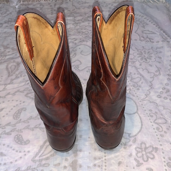 Vintage Tony Lama 5084 Cowboy Western Boots Brown Leather Sz 9 EEE - Picture 7 of 8